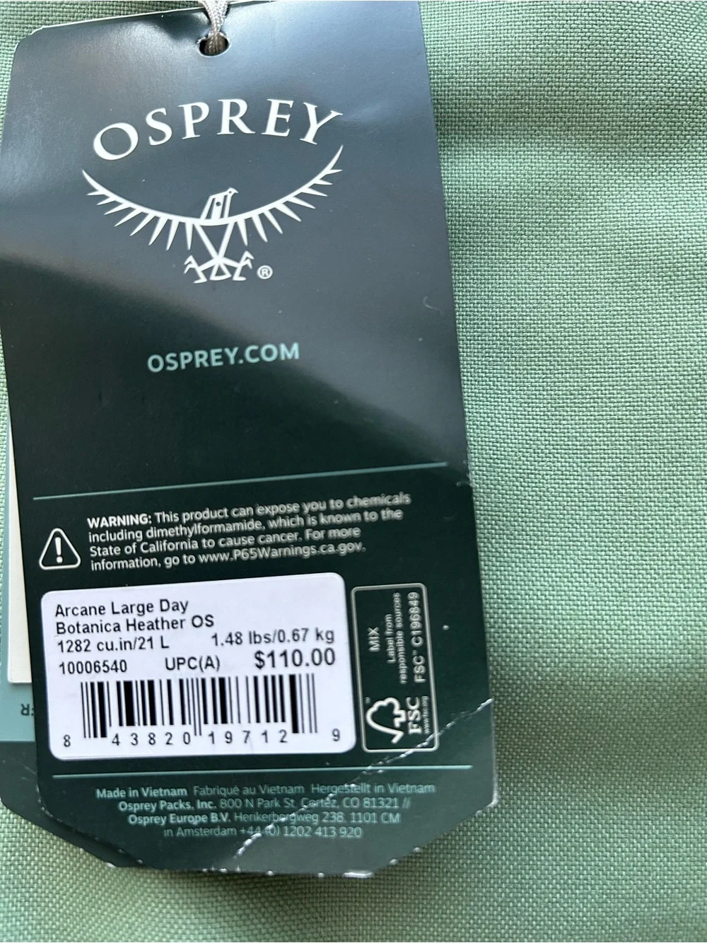 OSPREY Arcane Large Day Backpack in Botanica Heather (Green)